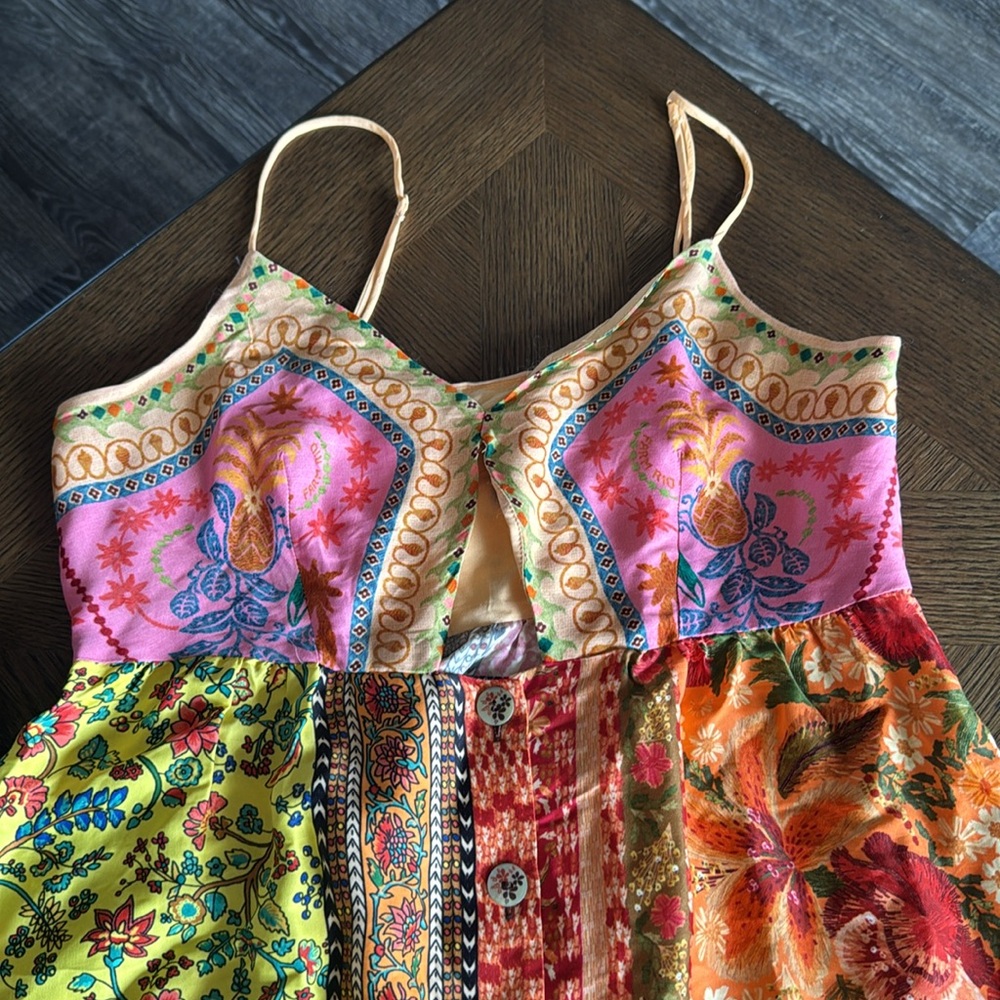 FARM Rio Mixed Scarves-print midi dress, Size Medium, $245 - Picture 11 of 13